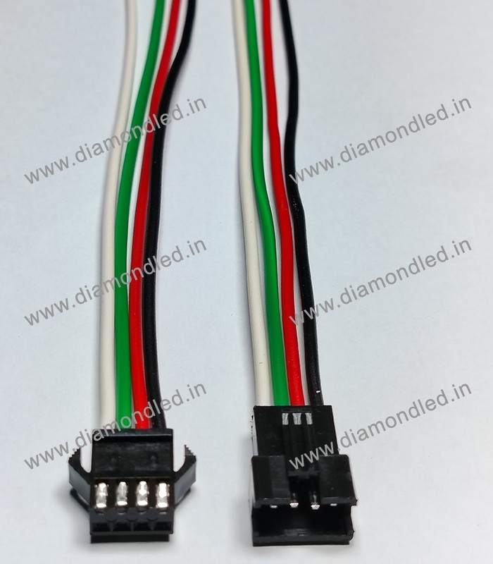 4 Wire Male-Female Black Socket - Diamond Electronics