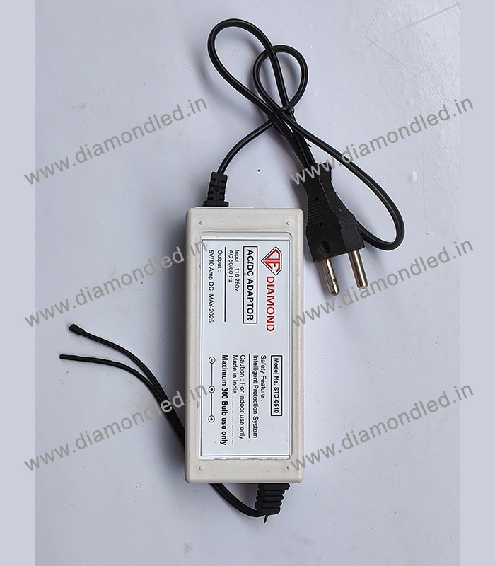 AC-DC Adapter 5V 10AMP – Max 300 Bulb Use Only - Diamond Electronics