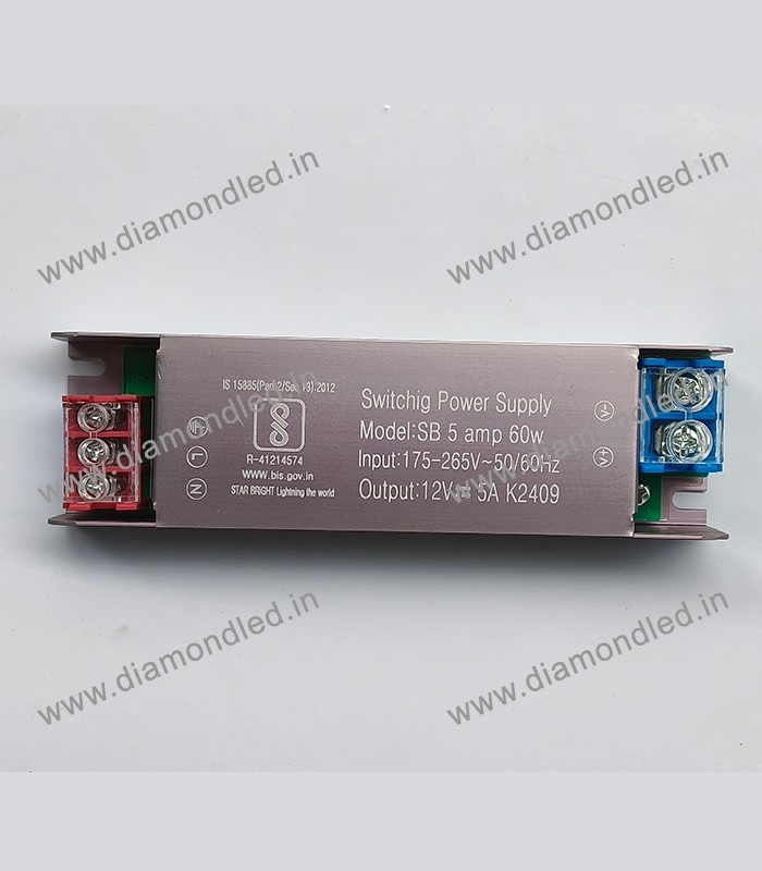 12V 5AMP Non-Waterproof Switching Power Supply - Diamond Electronics