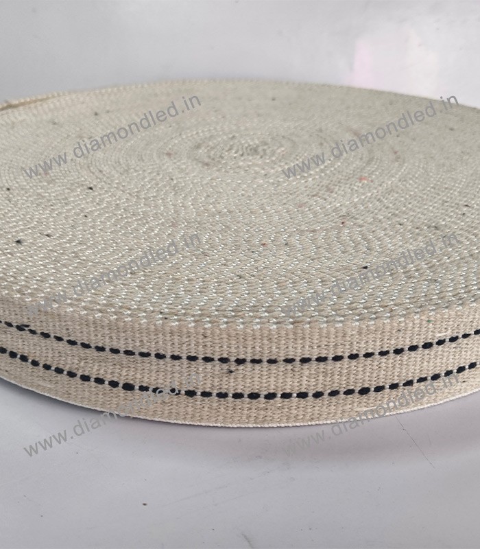 1.5 Inch Heavy Newar Cotton Belt whit color  Dubal Line Black - Diamond Electronics