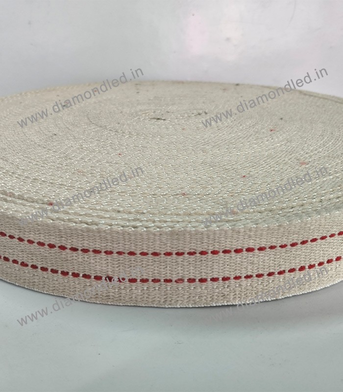 1.5 Inch Heavy Newar Cotton Belt whit color  Dubal Line red - Diamond Electronics
